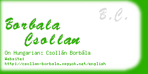 borbala csollan business card
